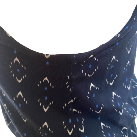 Boho BLUE & WHITE BLOUSON SCOOP NECK SLEEVELESS MAXI DRESS BY SONOMA SZ XS EUC - Picture 7 of 9